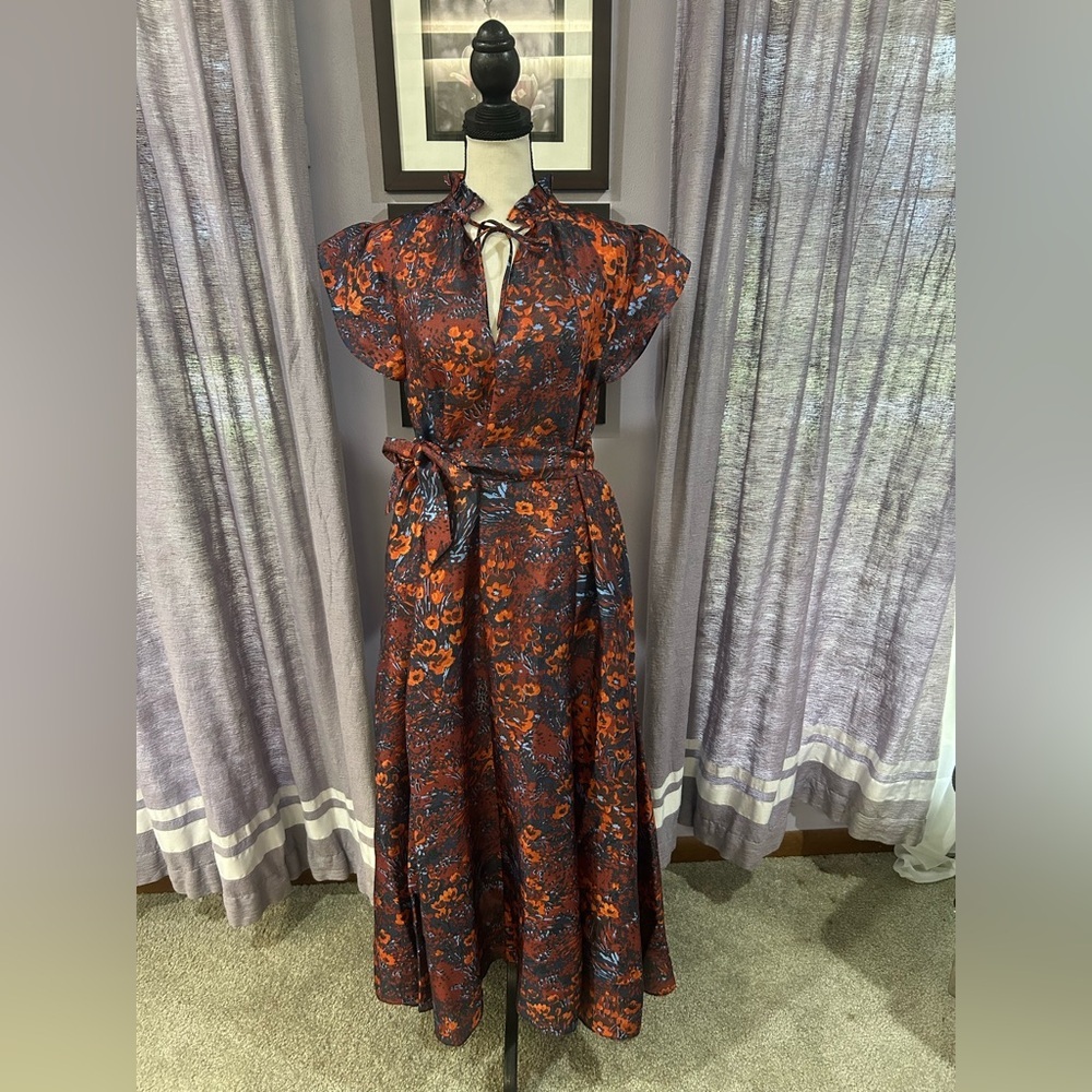 Samsoe Samsoe Floral Metallic Maxi Dress